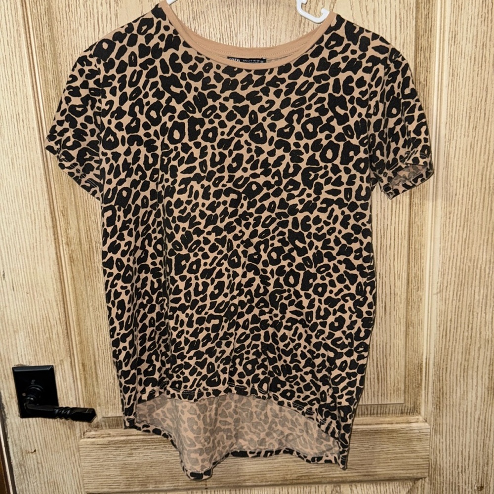 Zara cheetah print shirt